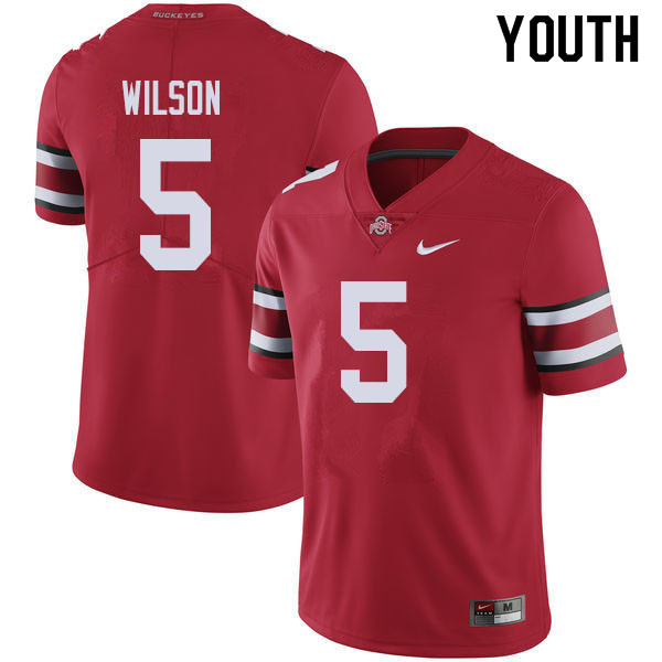 Ohio State Buckeyes Garrett Wilson Youth #5 Red Authentic Stitched College Football Jersey